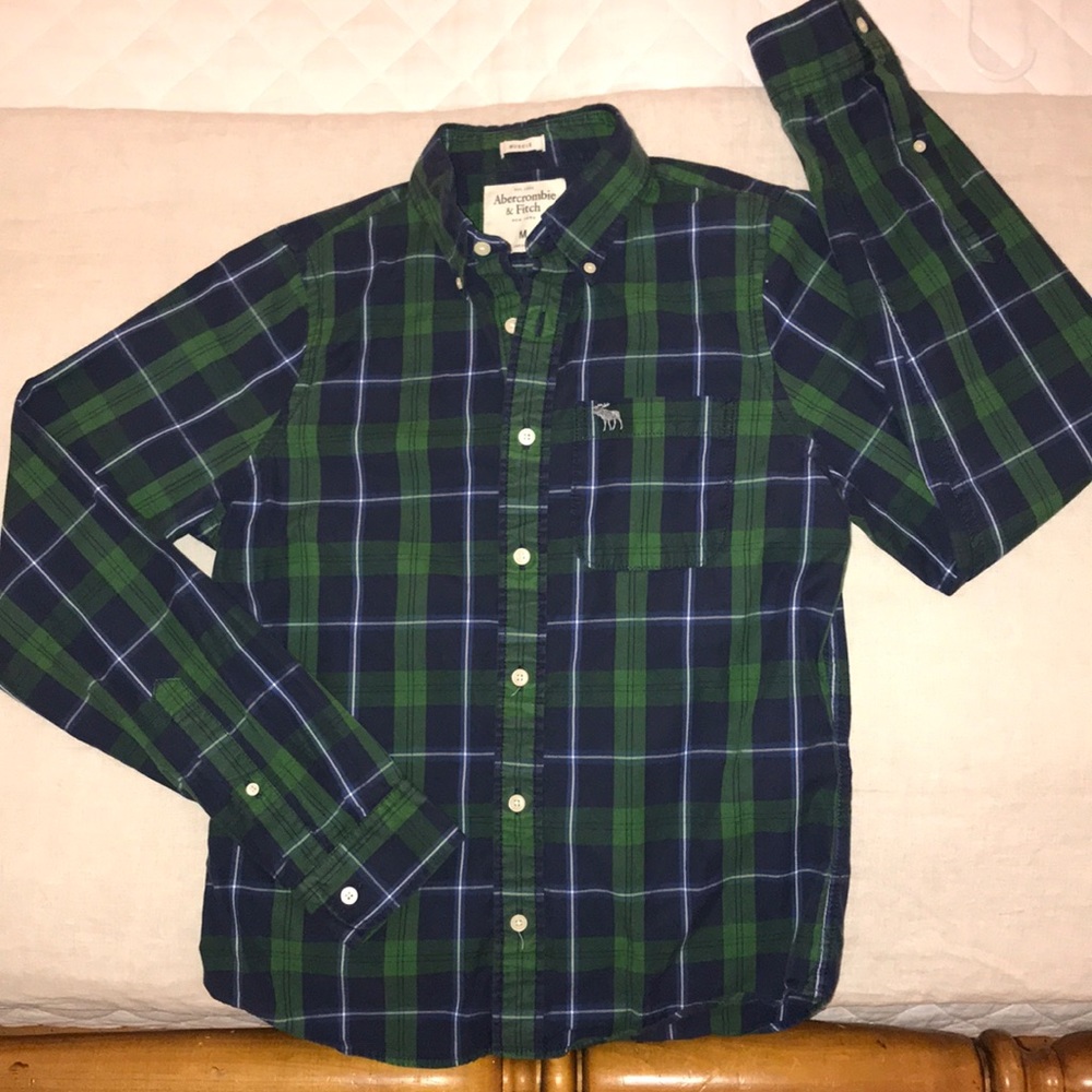 Abercrombie & Fitch Muscle Plaid Button Down Shirt